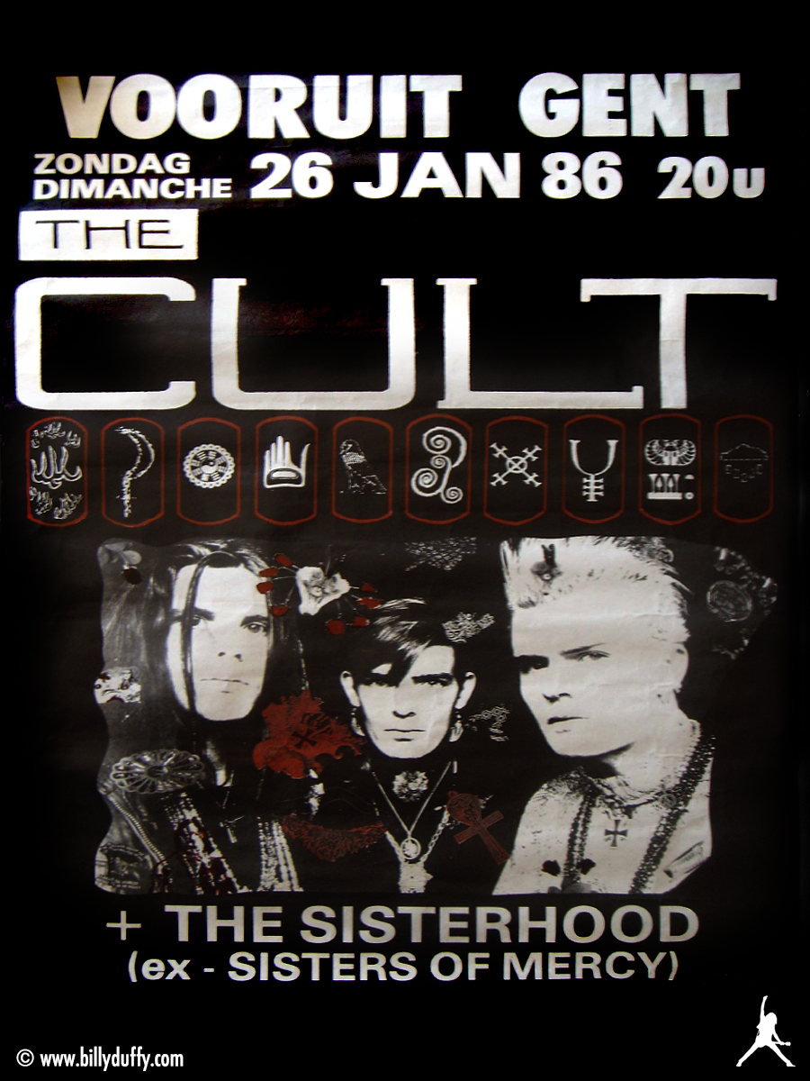 The Cult 'Love' Tour gig poster 26-01-1986 - Billy Duffy