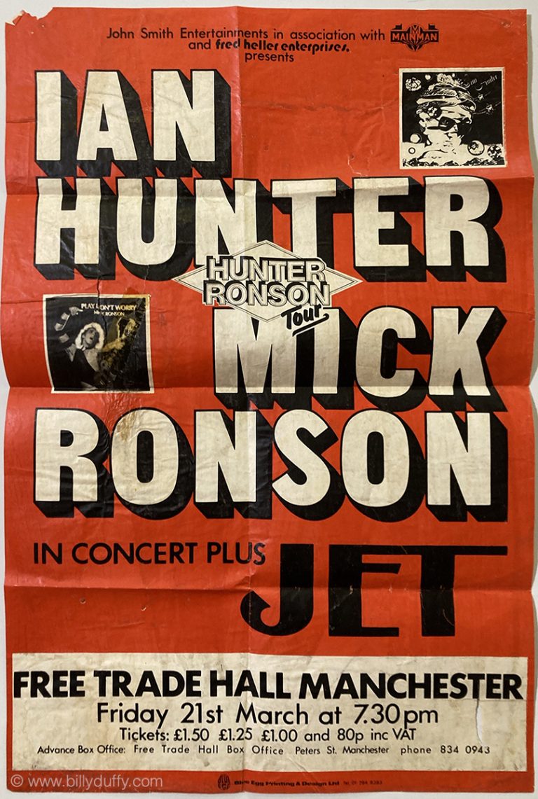 Billy's Hunter Ronson Poster 21-03-1975 - Billy Duffy